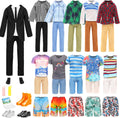 Lot 16 PCS Doll Clothes & Accessories Classic Black Suit for Boy Doll