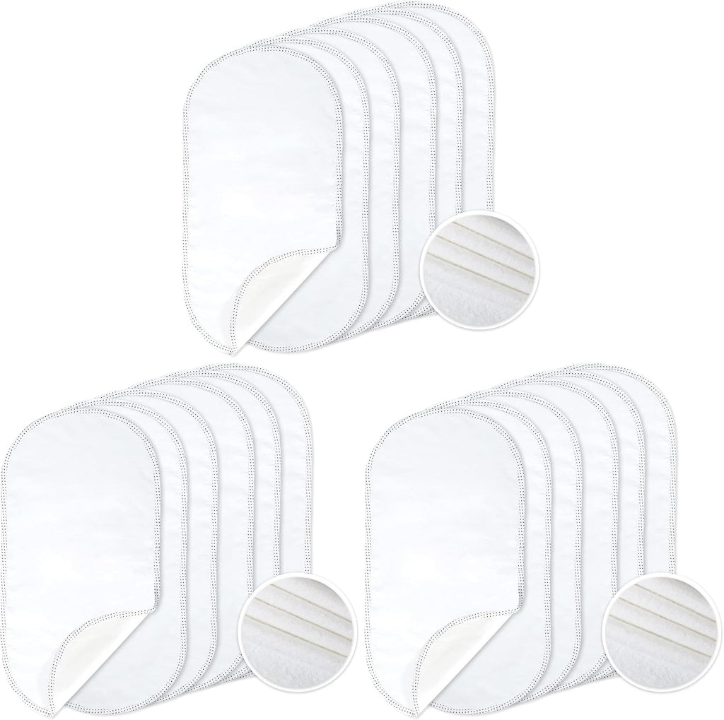 TILLYOU Waterproof Changing Pad Liners 6 Pack, 100% Cotton Reusable Cloth Diaper Liners, White