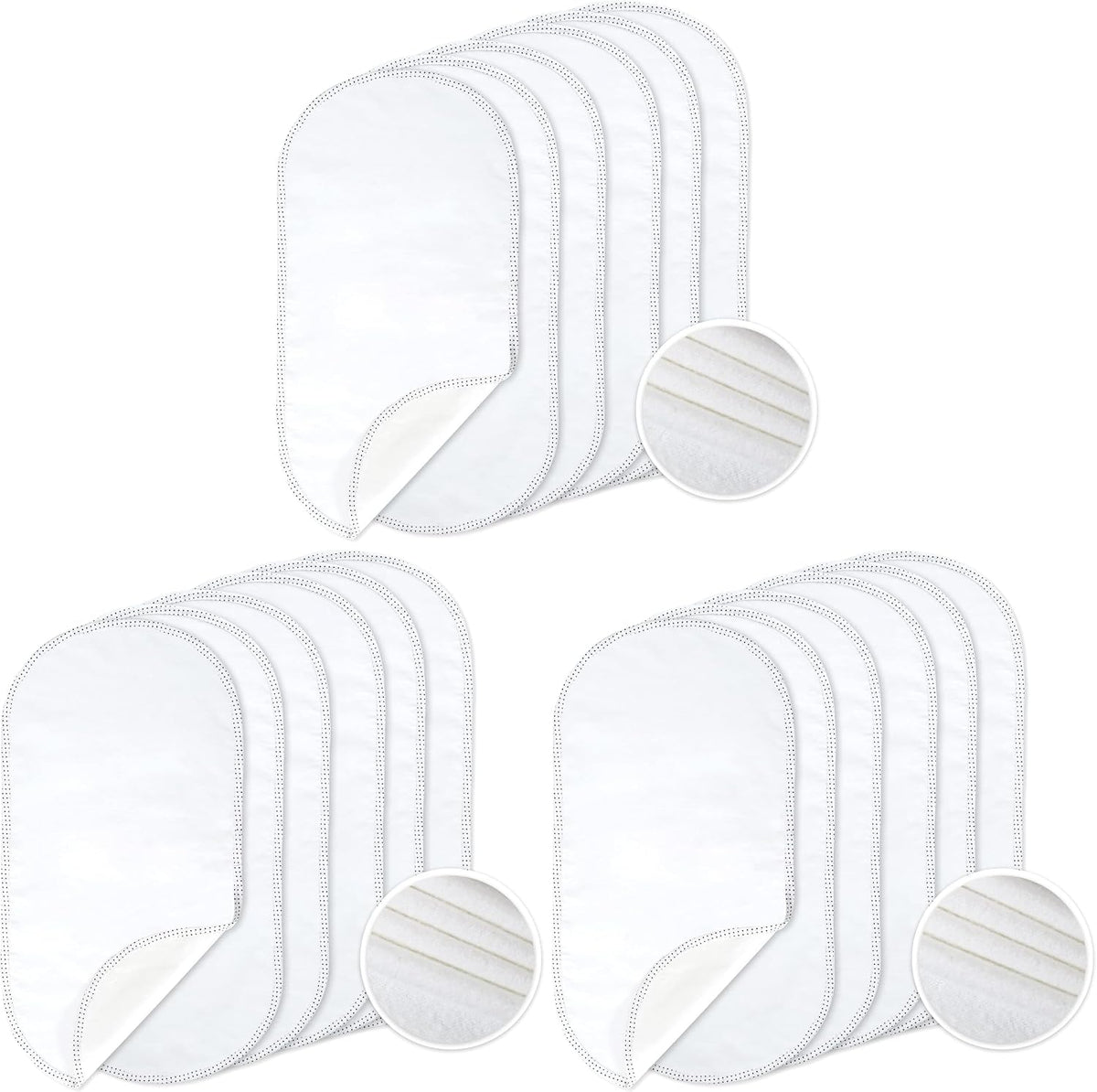 TILLYOU Waterproof Changing Pad Liners 6 Pack, 100% Cotton Reusable Cloth Diaper Liners, White