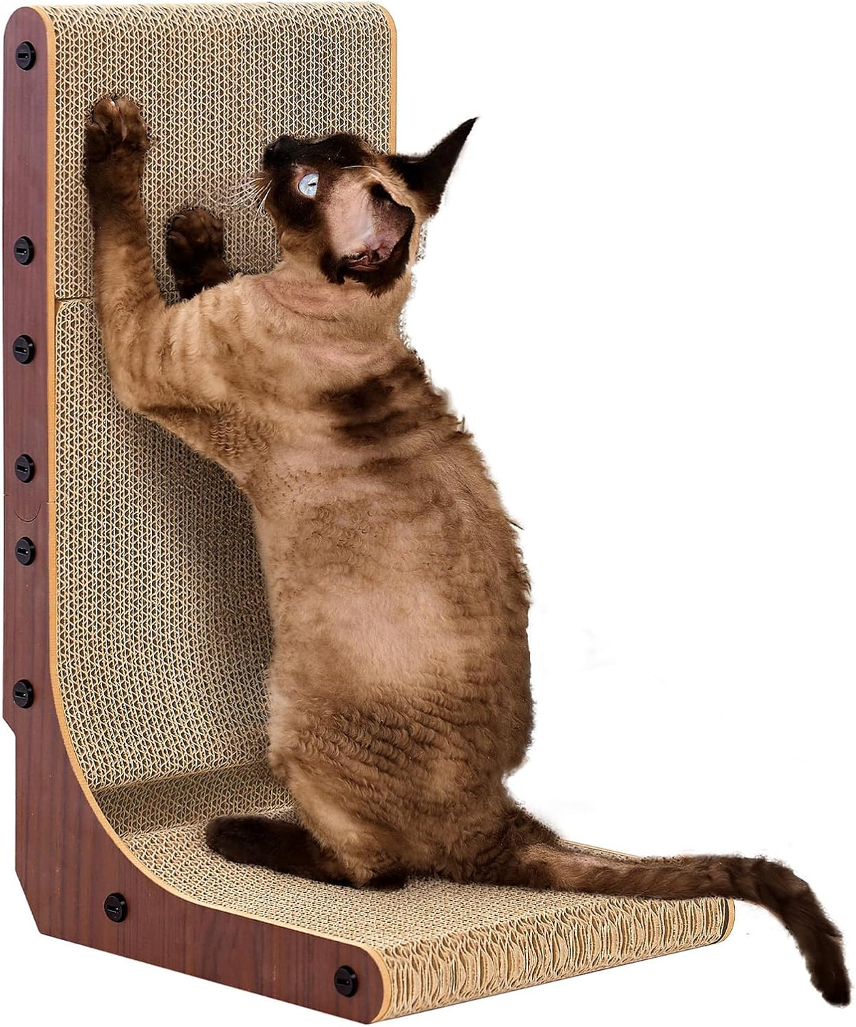 EHEYCIGA Cardboard Cat Scratcher for Indoor Cats, 26.8 Inch, Brown