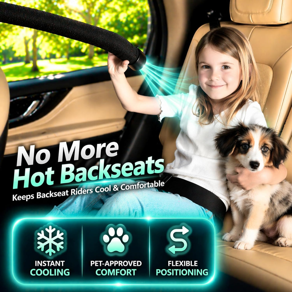 Car AC Vent Extender, Directs Air to Kids & Pets, Extends to 10 FT