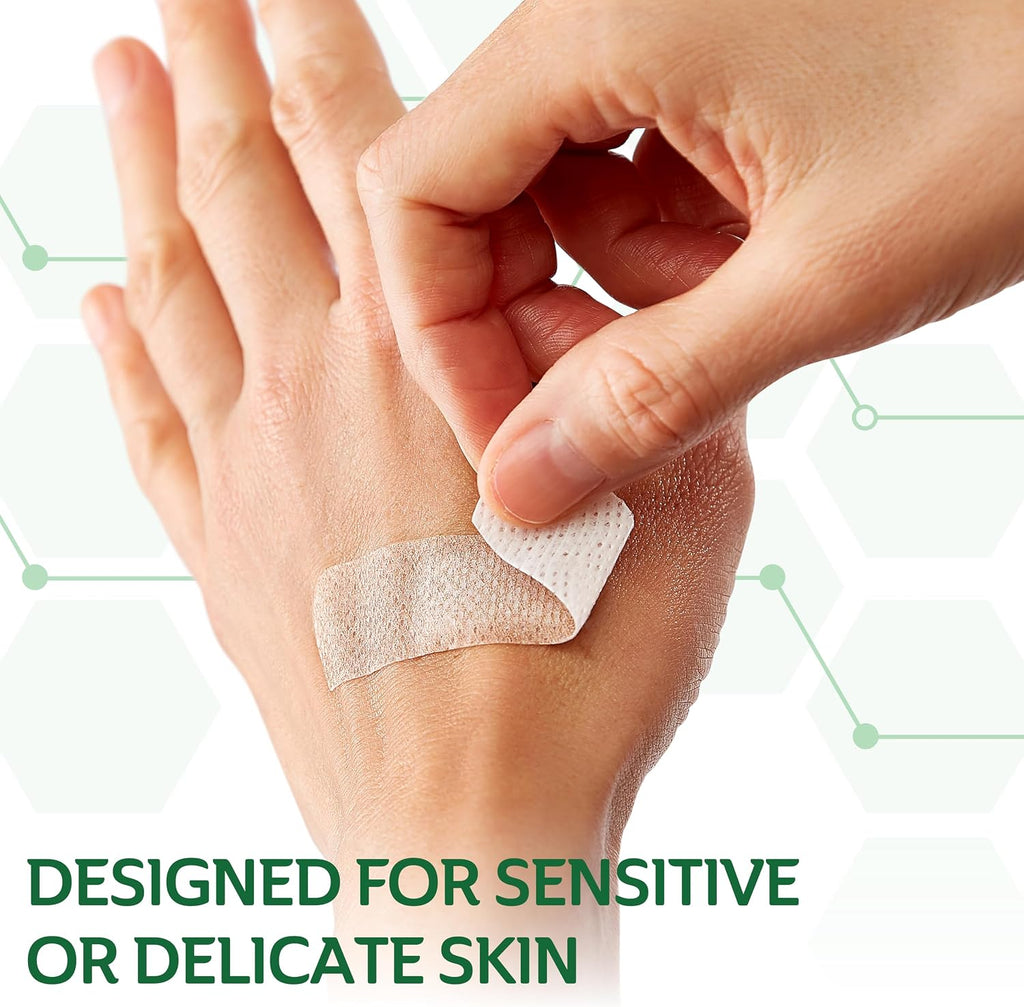 CURAD Truly Ouchless!® Silicone Bandages, .75" x 3", For Sensitive or Delicate Skin, Flexible Fabric, Protects Scrapes, Cuts & Burns, 20 Count