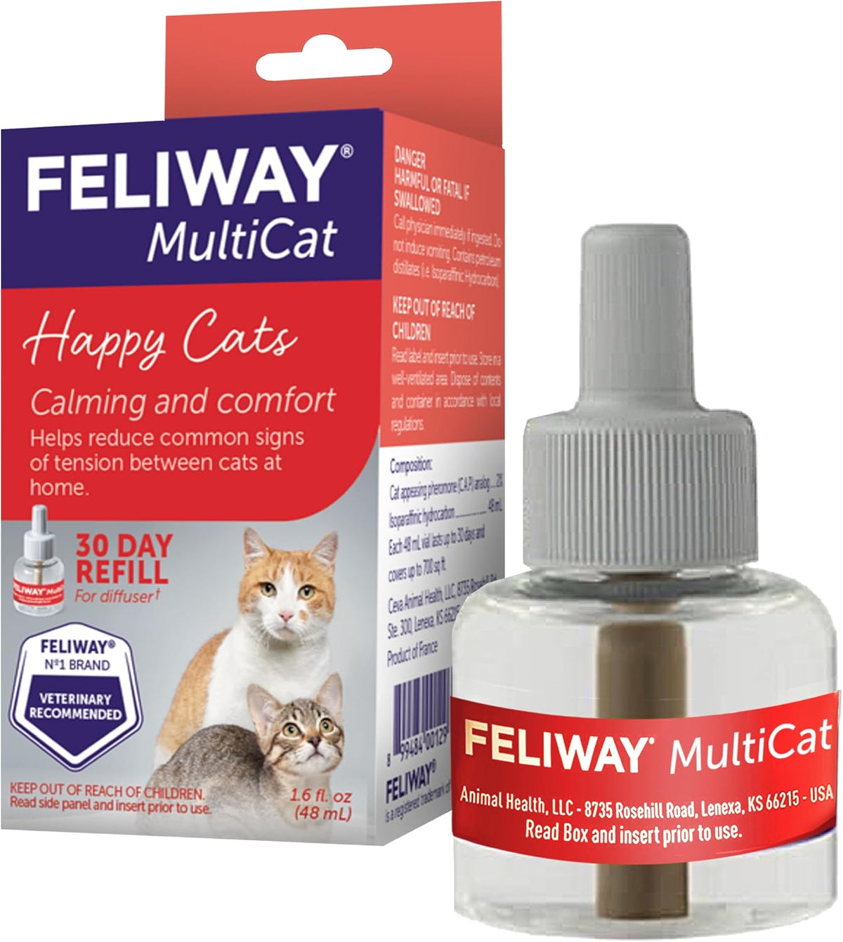 FELIWAY MultiCat Cat Calming Pheromone Diffuser Refill - 3 Pack