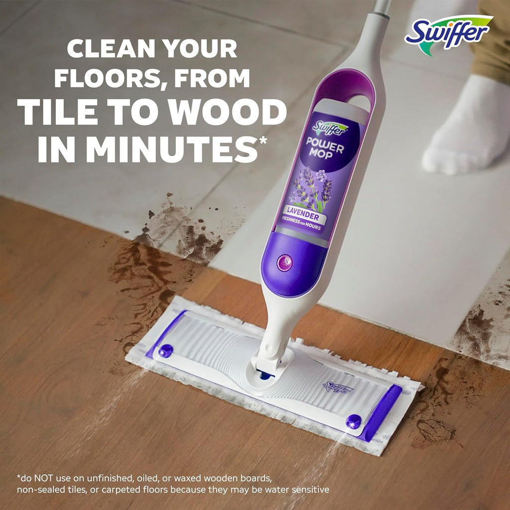 Swiffer PowerMop Floor Cleaning Solution with Lavender Scent, Triple Pack