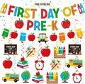 First Day of School Decorations, Banner with Swirls and Garland