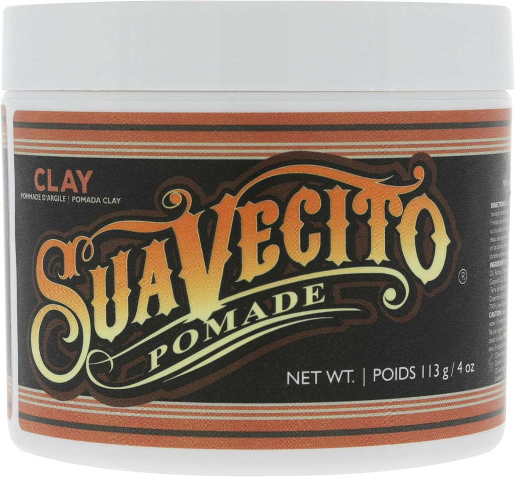 Suavecito Pomade Firme Clay for Men - Strong Hold, Low Shine Matte Finish - Professional Hair Styling Clay for Added Volume and Definition - 4 oz