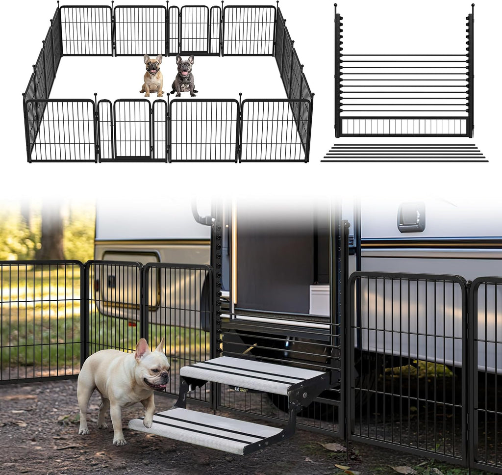 FXW Rollick Dog Playpen, Indoor, Yard & RV Camping, 24" H, 8 Panels