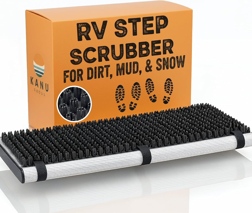 TrailScrubber RV Step Covers, Boot Brush Scrubber Mat for Camper Steps