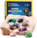 National Geographic Gemstone Dig Kit with 10 Real Gemstones for Kids