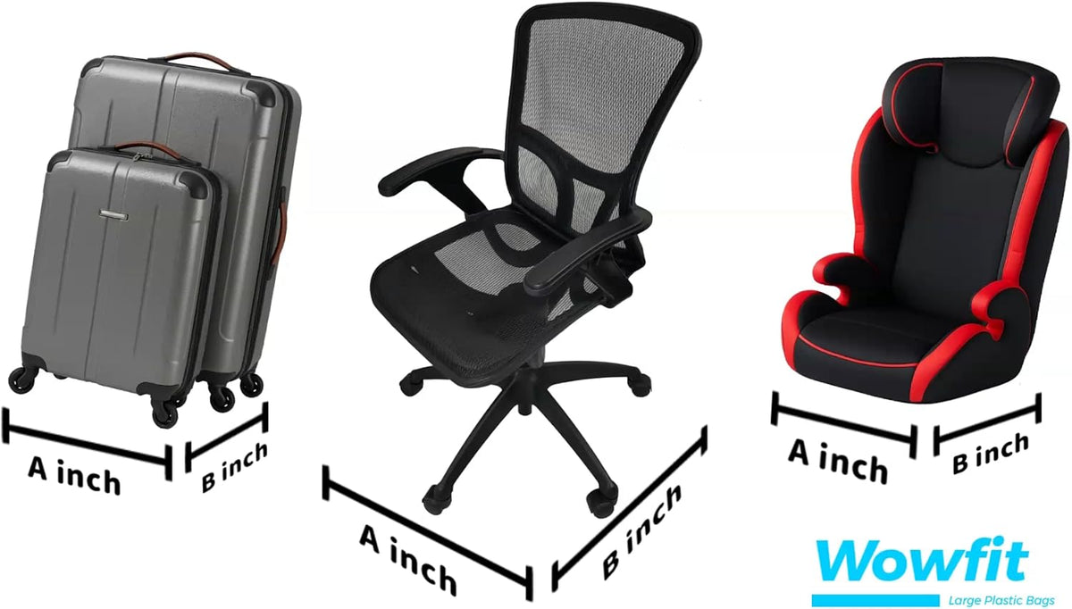 Wowfit Giant Large Plastic Bags for Furniture, Chairs, 45x65, 5 CT, 3 Mil