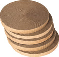 Round Cat Scratcher Refill - 10 Inch Diameter, 7/8 Inch Thickness - Cardboard Cat Scratcher Scratching Board Replacement Pads (2pcs) for Indoor Cats