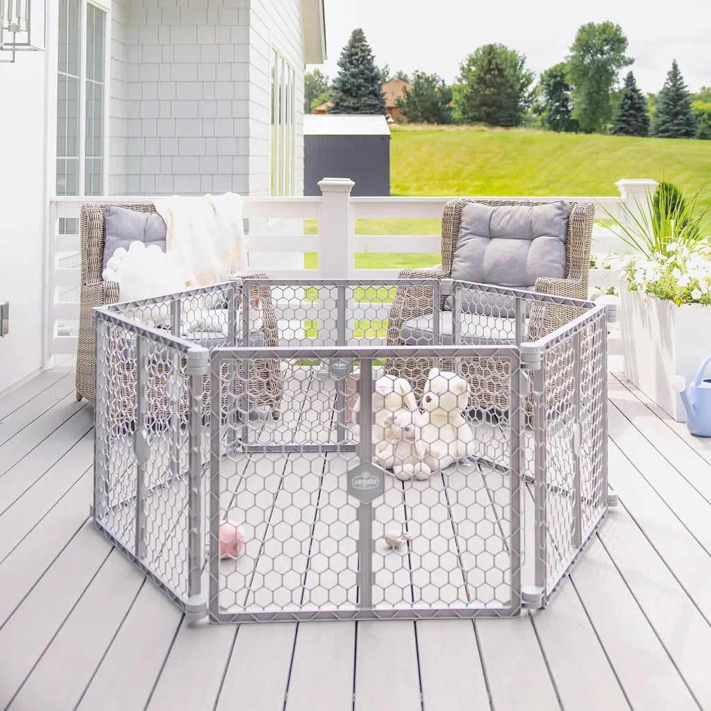 Regalo Safety 192" Plastic 2-in-1 Super Wide Baby Gate & Play Yard