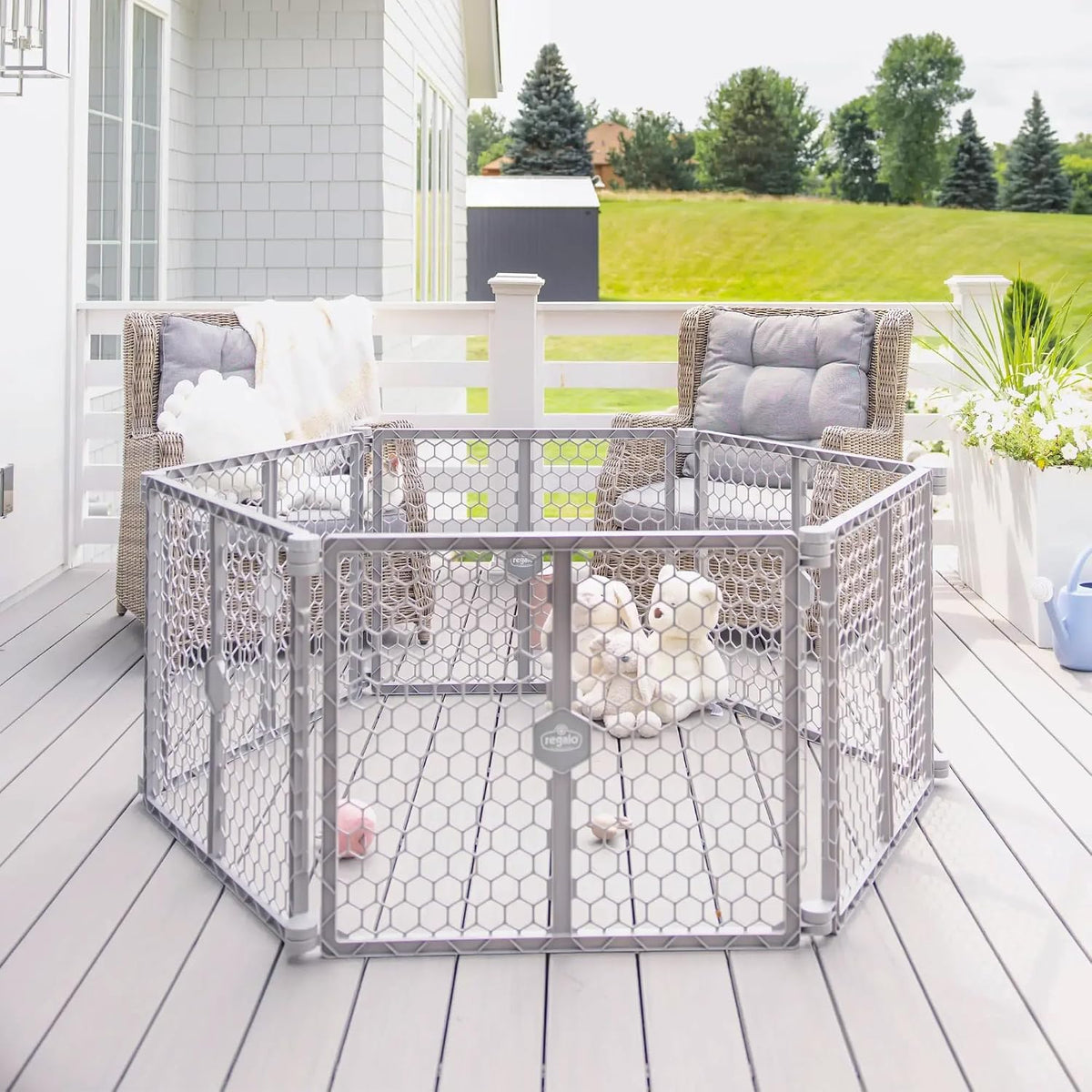 Regalo Safety 192" Plastic 2-in-1 Super Wide Baby Gate & Play Yard