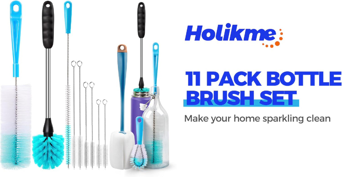 Holikme Bottle Brush Tube Cleaning Lab Set with Long Handle,White