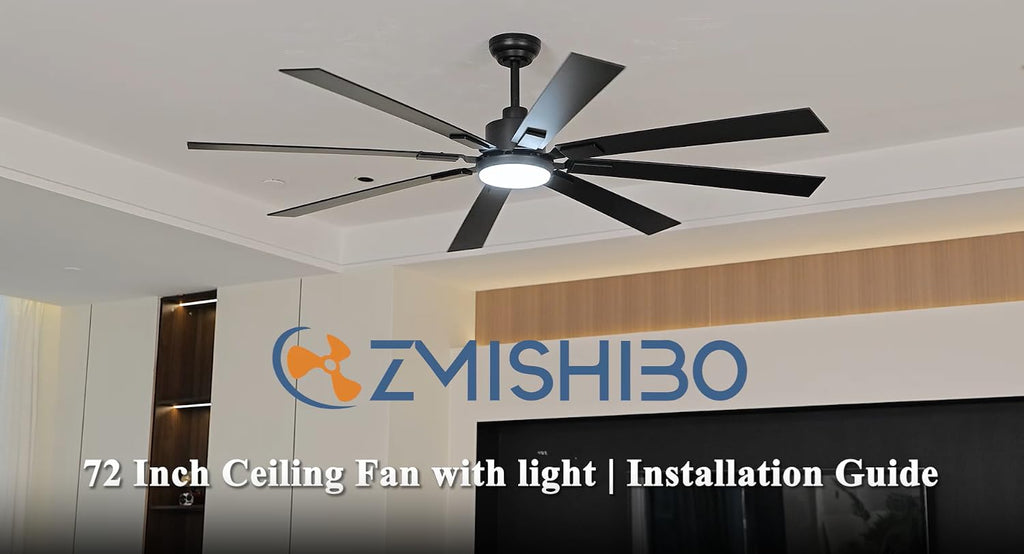ZMISHIBO 72" Ceiling Fans with Lights for Patio, Living Room, Remote
