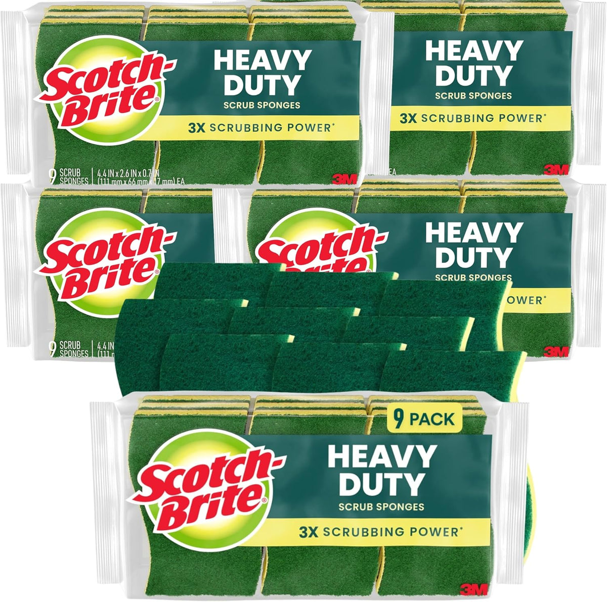 Scotch-Brite Heavy Duty Scrub Sponges, 12 Pack