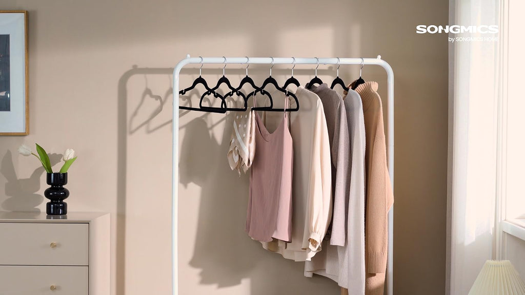 SONGMICS Velvet Hangers 50 Pack, Non-Slip Clothes Hangers, Space-Saving