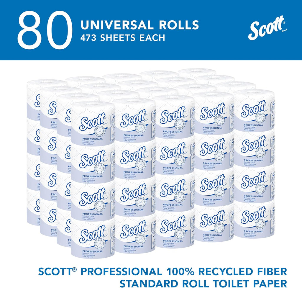 Scott Professional Standard Roll Toilet Paper, Bulk, 80 Rolls (13217)
