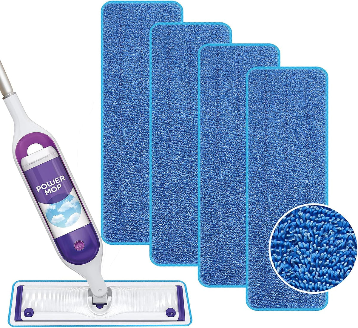 Reusable Power Mop Refills Pads Compatible with Swiffer PowerMop