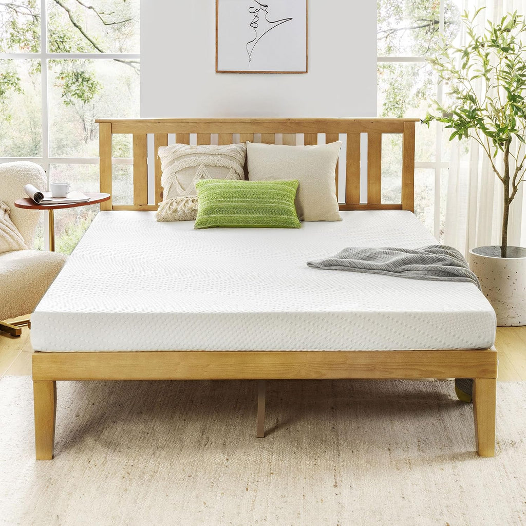 Best Price Mattress 6 inch Twin Mattress Bed-In-A-Box, Green Tea Memory Foam, White