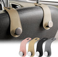 2 Pack Car Headrest Hooks Leather & Alloy Car Seat Storage Hangers, Black