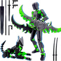 T13 3D Action Figure Set (Assembly Completed),Dummy Robot Titan 13 Action Figures,3D Printed Toys Multi-Jointed Movable (Black/Red)