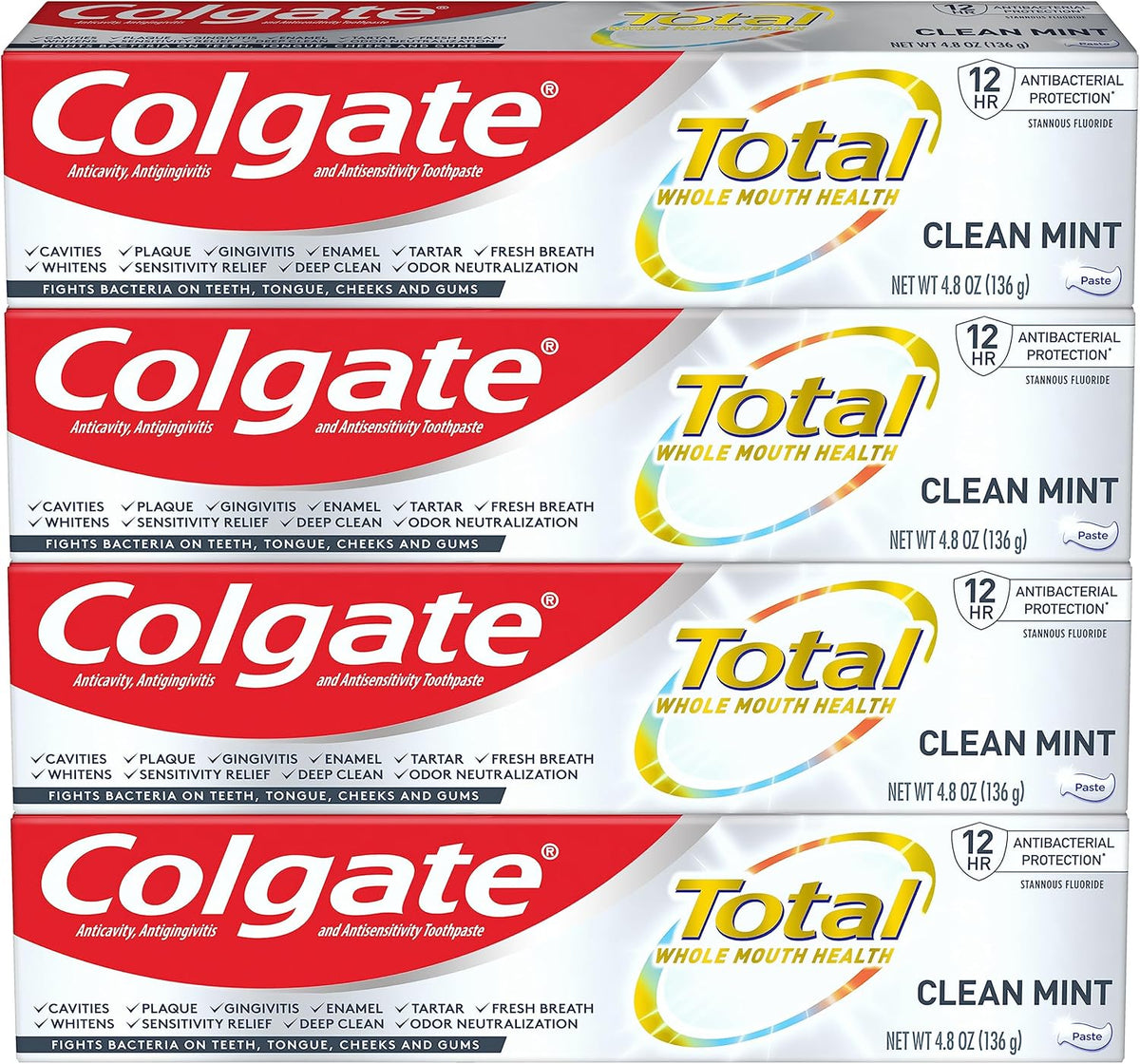 Colgate Baking Soda & Peroxide Toothpaste - Whitens Teeth, Fights Cavities & Removes Stains, Brisk Mint, 6 Ounce (Pack of 2)