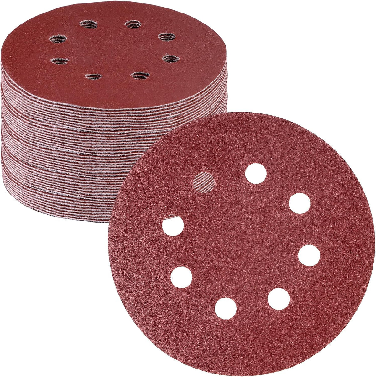 WORKPRO 150 Pack 5 Inch Sanding Discs Sandpaper, 8-Hole Hook and Loop