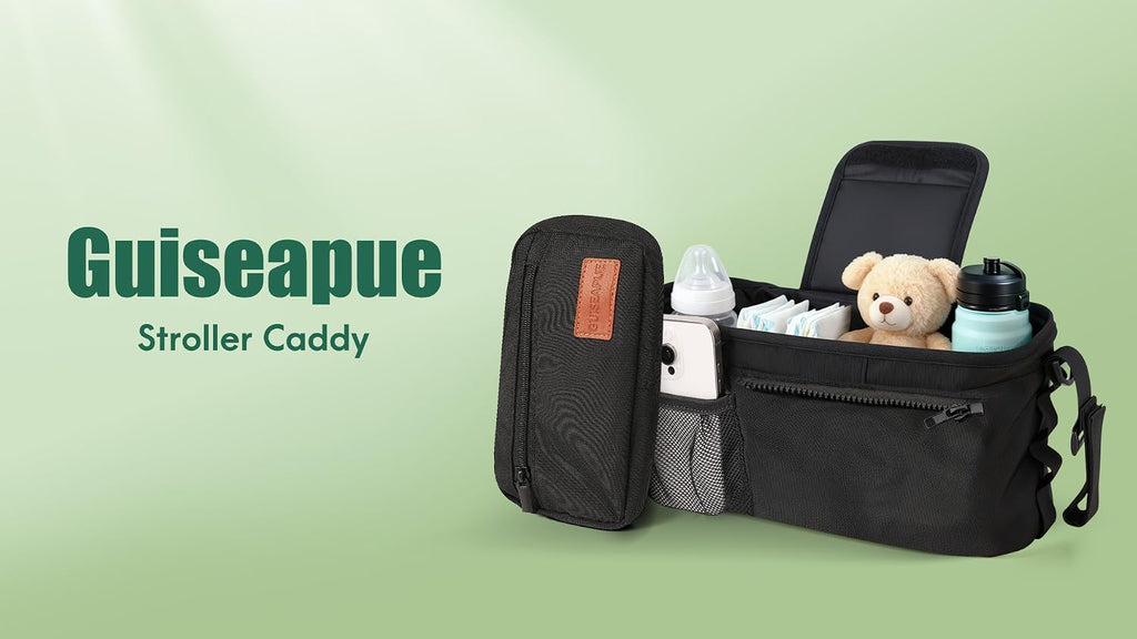 Stroller Organizer with Cup Holder, Non-Slip Stroller Caddy Baby Essentials