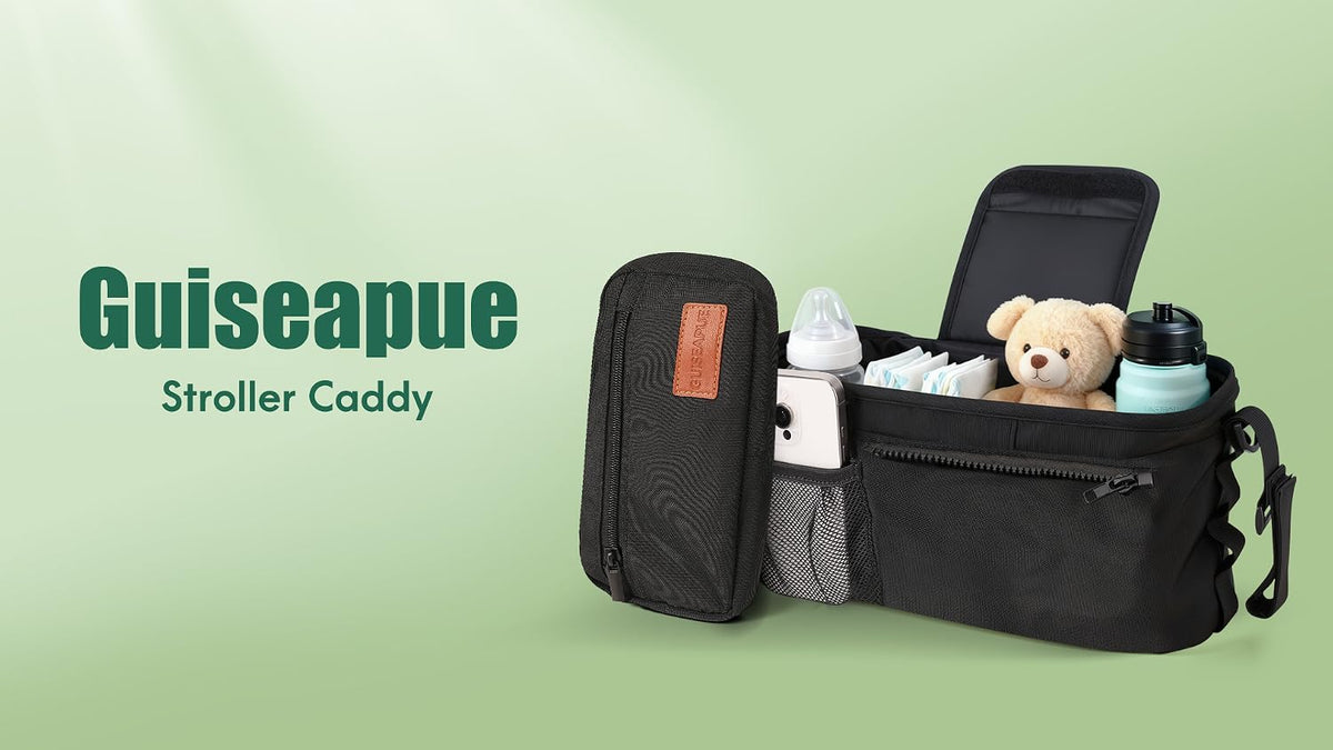 Stroller Organizer with Cup Holder, Non-Slip Stroller Caddy Baby Essentials