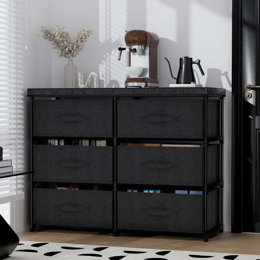 PPN 6 Drawer Fabric Dresser Storage Tower for Bedroom Entryway Dorm Closet