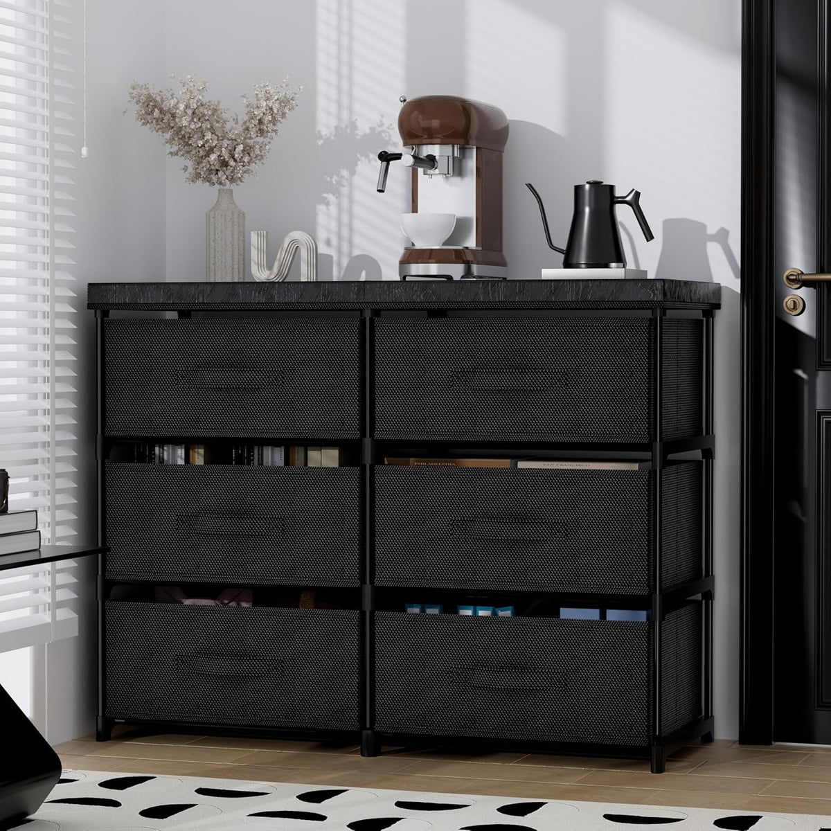 PPN 6 Drawer Fabric Dresser Storage Tower for Bedroom Entryway Dorm Closet