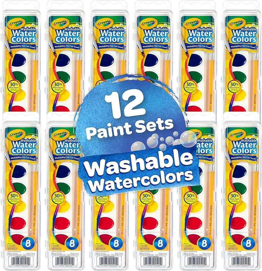 Crayola Washable Watercolor Paint Sets, Bulk Art Supplies for Teacher 12ct
