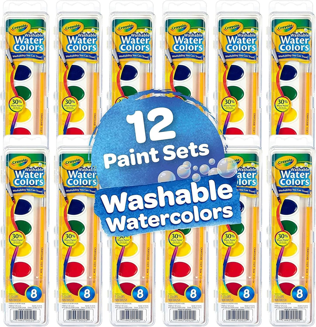 Crayola Washable Watercolor Paint Sets, Bulk Art Supplies for Teacher 12ct