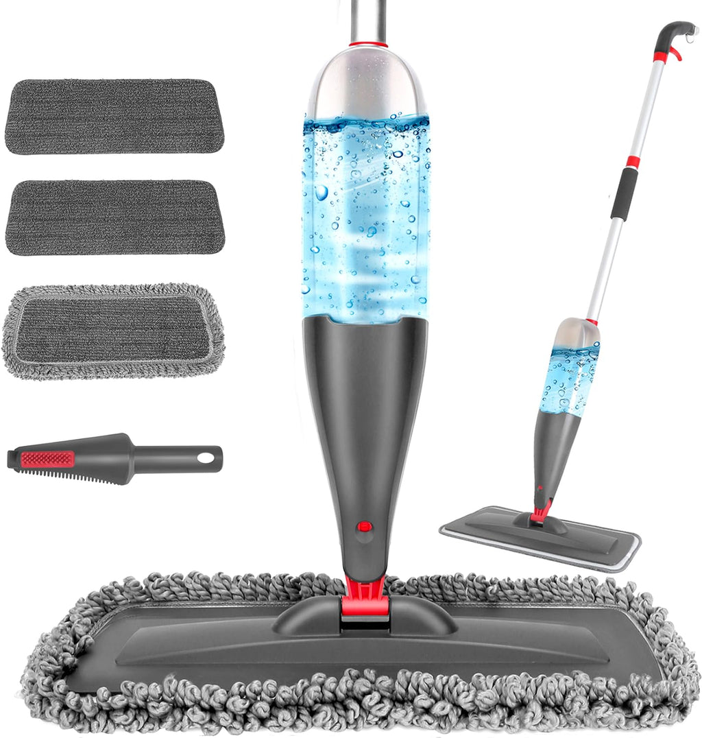 Spray Mop for Hardwood Tile Floor Cleaning with Microfiber Washable Pads