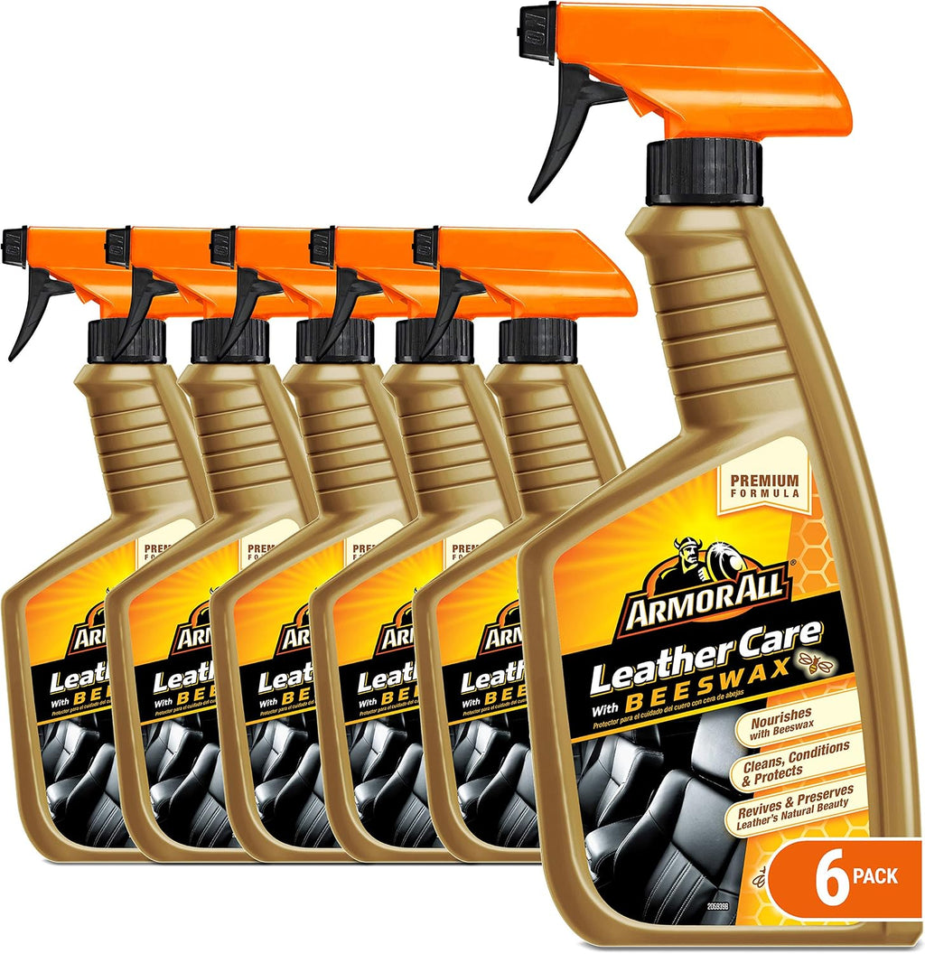 Armor All Car Leather Cleaner Spray with Beeswax, 16 Fl Oz