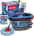 O-Cedar RinseClean Spin Mop & Bucket System + 2 Extra Mop Heads| Clean with Clean Water | Removes 99% of Bacteria