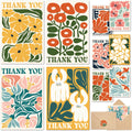 AUDREE Thank You Cards with Envelopes, Modern Abstract Flowers 50 Pack