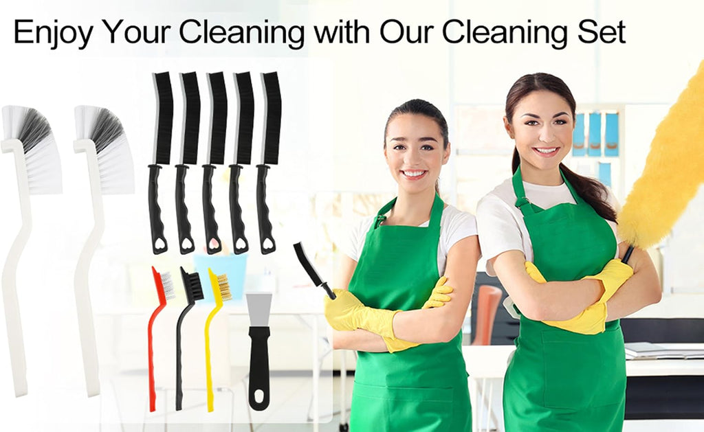 Dfacio 11Pcs Crevice Cleaning Brush Set, Hard Bristle Cleaning Supplies for Kitchen, Bathroom, Corner, Grout, Sink