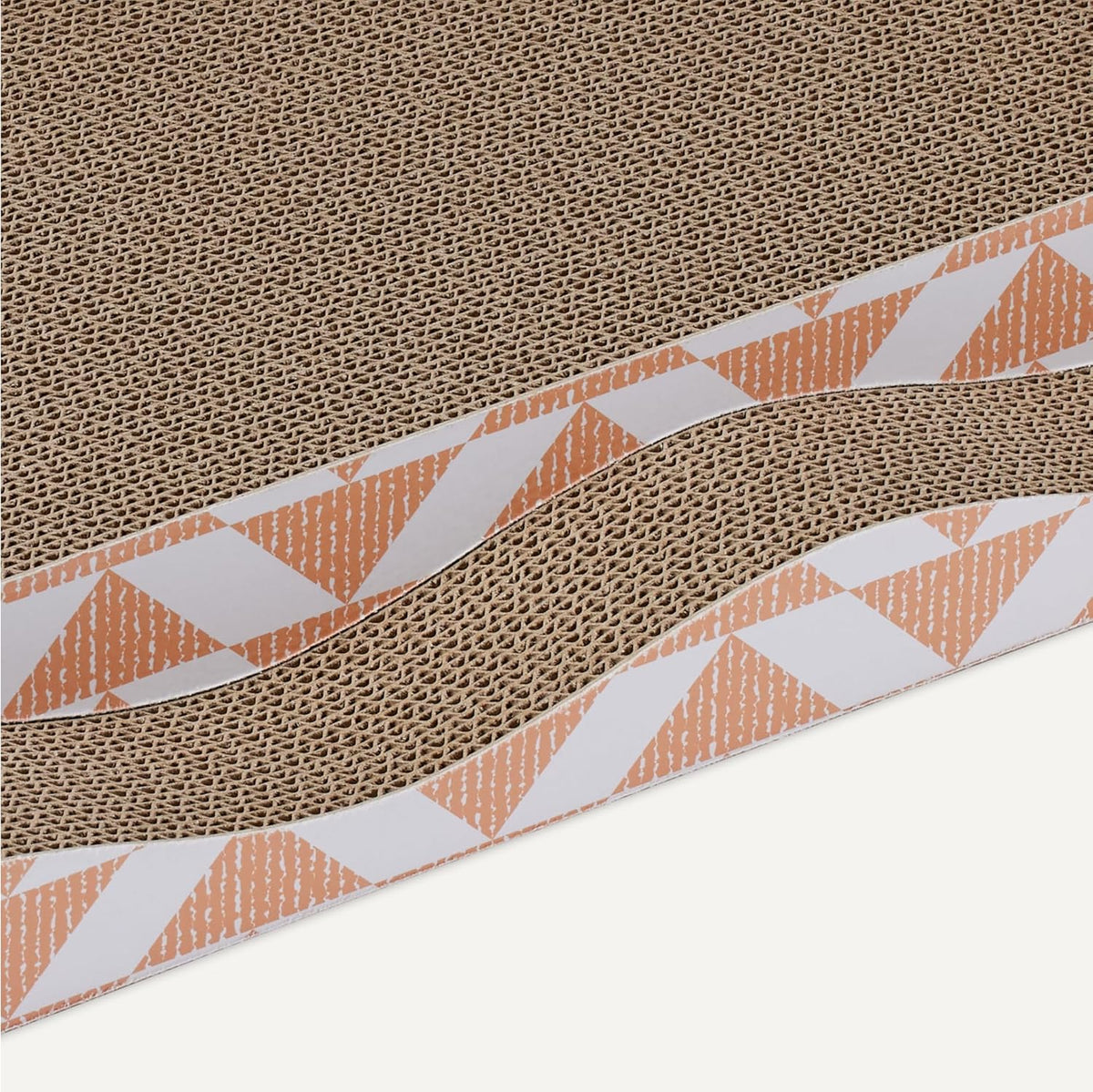 Amazon Basics Cat Scratching Post, Reversible Double-Sided Corrugated Cardboard with Catnip, Curved Wave Design, 16.5 x 8.1 x 1.6 in, 2-Pack