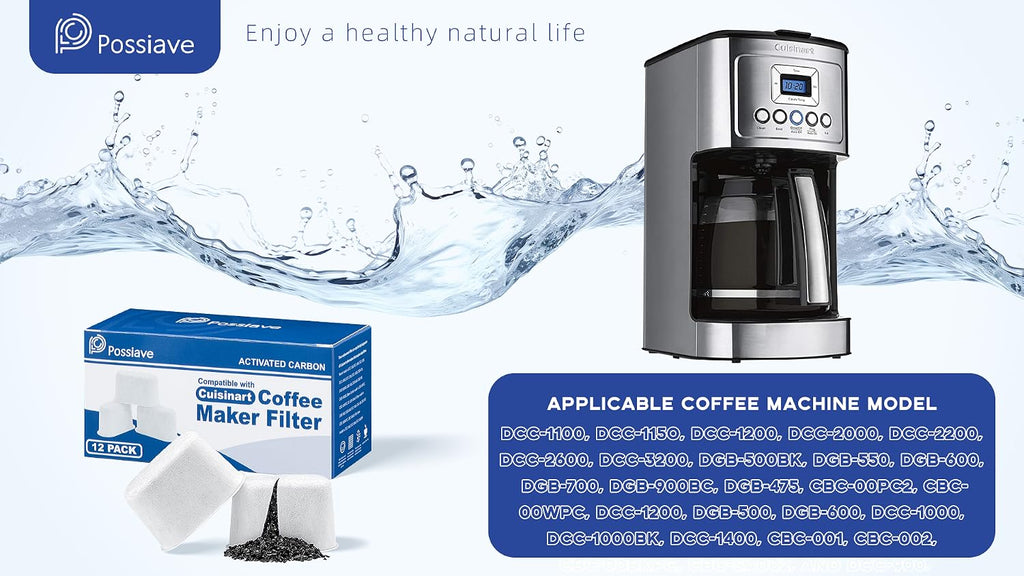 Possiave 12-Pack Water Filters for Cuisinart Coffee Maker