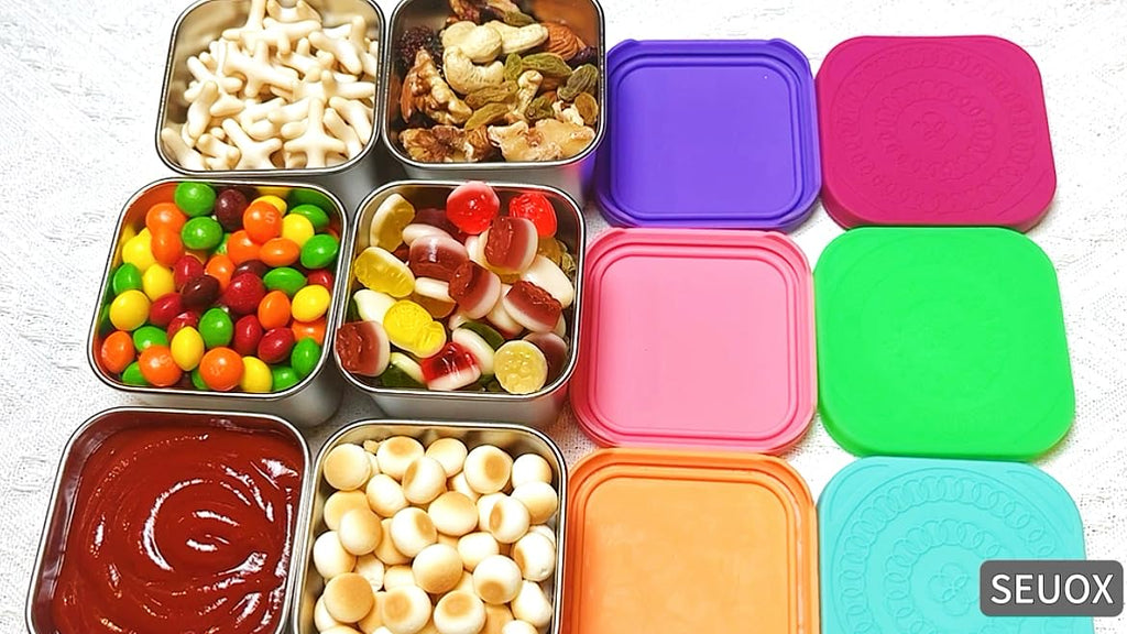 HTEVW 6 Pack Stainless Steel Snack Containers for Kids, 6 oz Food Container