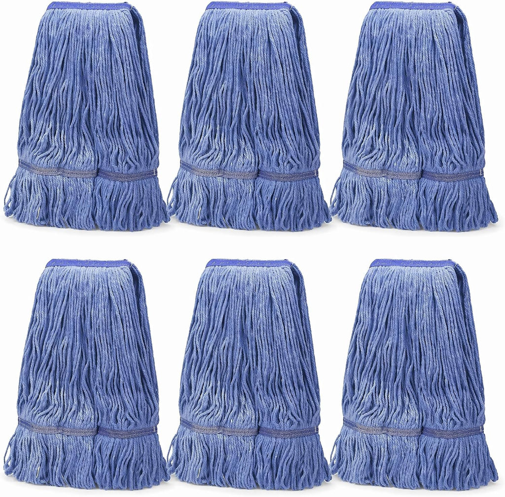 2 Pack Heavy Mop Replace Head，mop Head Replacement,Commercial mop Heads,Reusable Mop Head Refills-Replacement Mop Heads SuitableWet Industrial Blue Cotton Looped End String Head Refill (Blue)