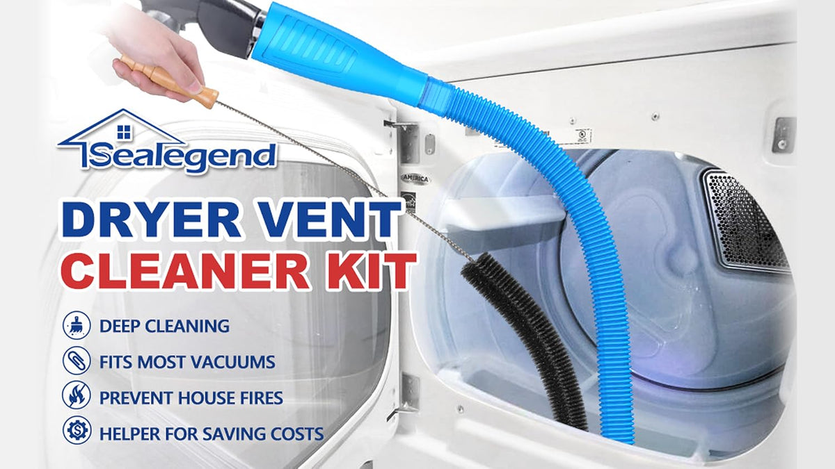 Sealegend Dryer Vent Cleaner Kit with Vacuum Hose Attachment & Brush Blue