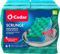 O-Cedar Scrunge Multi-Use Scrub Sponge (Pack of 6) | Non-Scratch, Odor-Resistant, All-Purpose Scrubbing Sponge | Safely Cleans All Hard Surfaces in Kitchen & Bathroom