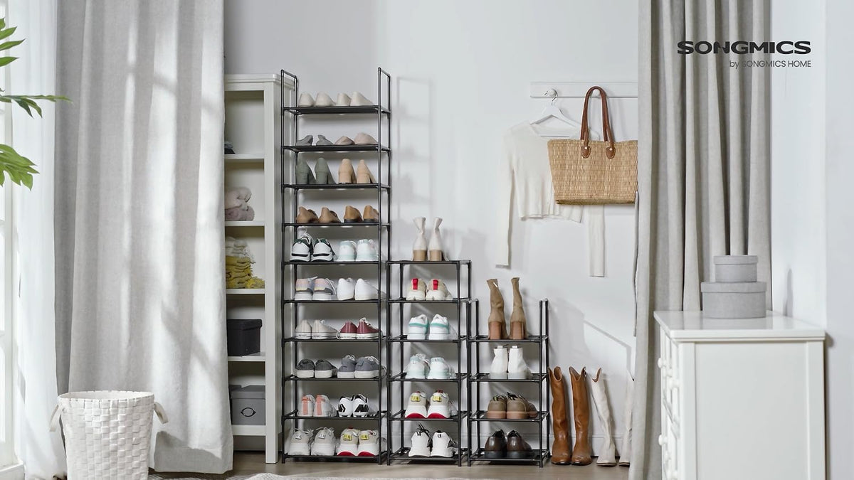SONGMICS Shoe Rack, 10-Tier Shoe Shelf, Shoe Storage Organizer