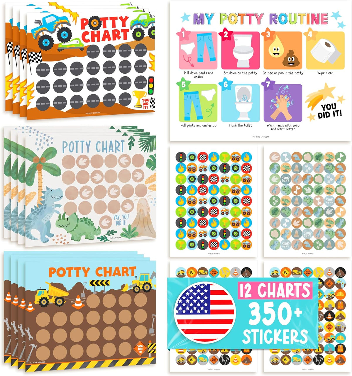 12 Potty Training Chart for Toddler Girls Sticker Reward Chart for Kids