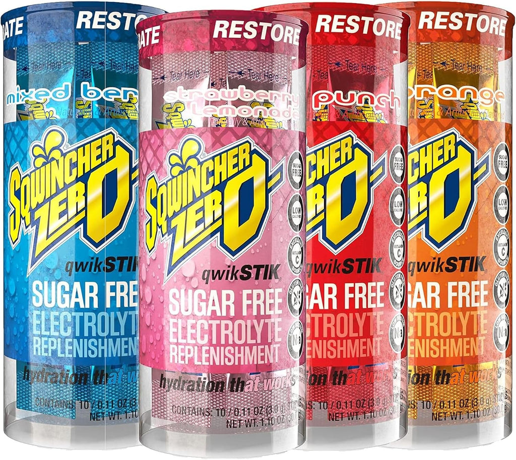 Sqwincher Qwik Stik, Sugar Free, Assorted Flavors, .11oz Packet, 200 Pack