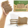 AIRNEX Natural Kitchen Sponges (12 Pack) - Biodegradable Cellulose & Coconut Scrubber Dish Sponges for Kitchen - Eco-Friendly, Non Scratch, Compostable, Non Toxic S-Shaped Natural Sponges for Dishes