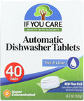 If You Care Dishwasher Tablets 40 Count - Powerful, Plant Based, Concentrated, Biodegradable, Natural Dish Cleaner Detergent, Dishwashing Soap Tabs